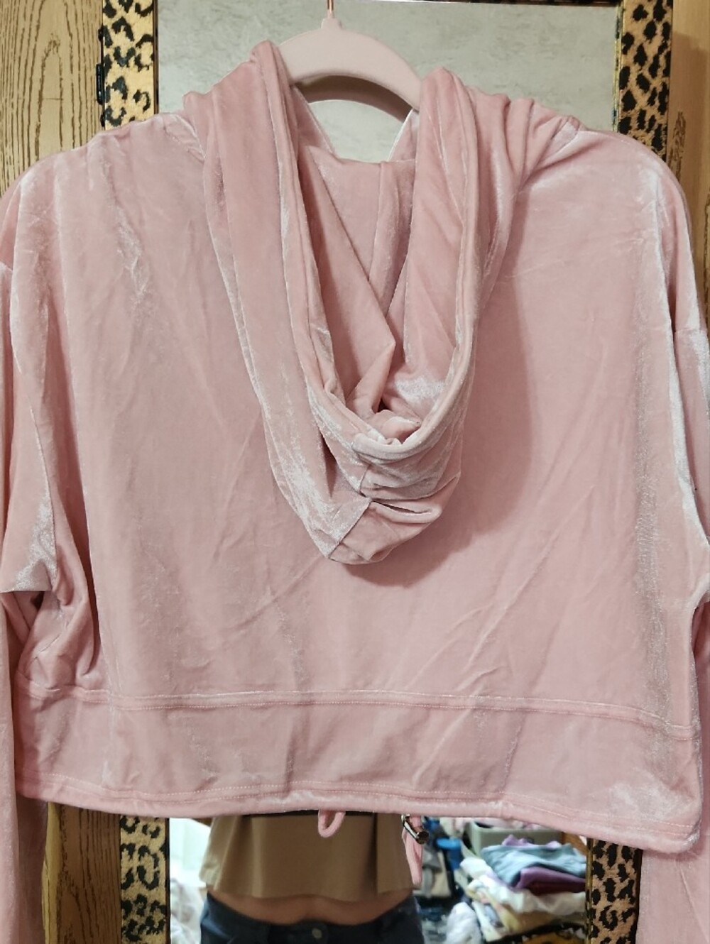 Rose Velvet Velvet Rose Pink Cropped Hoodie And Pants by Rose Velvet - Picture 2 of 6